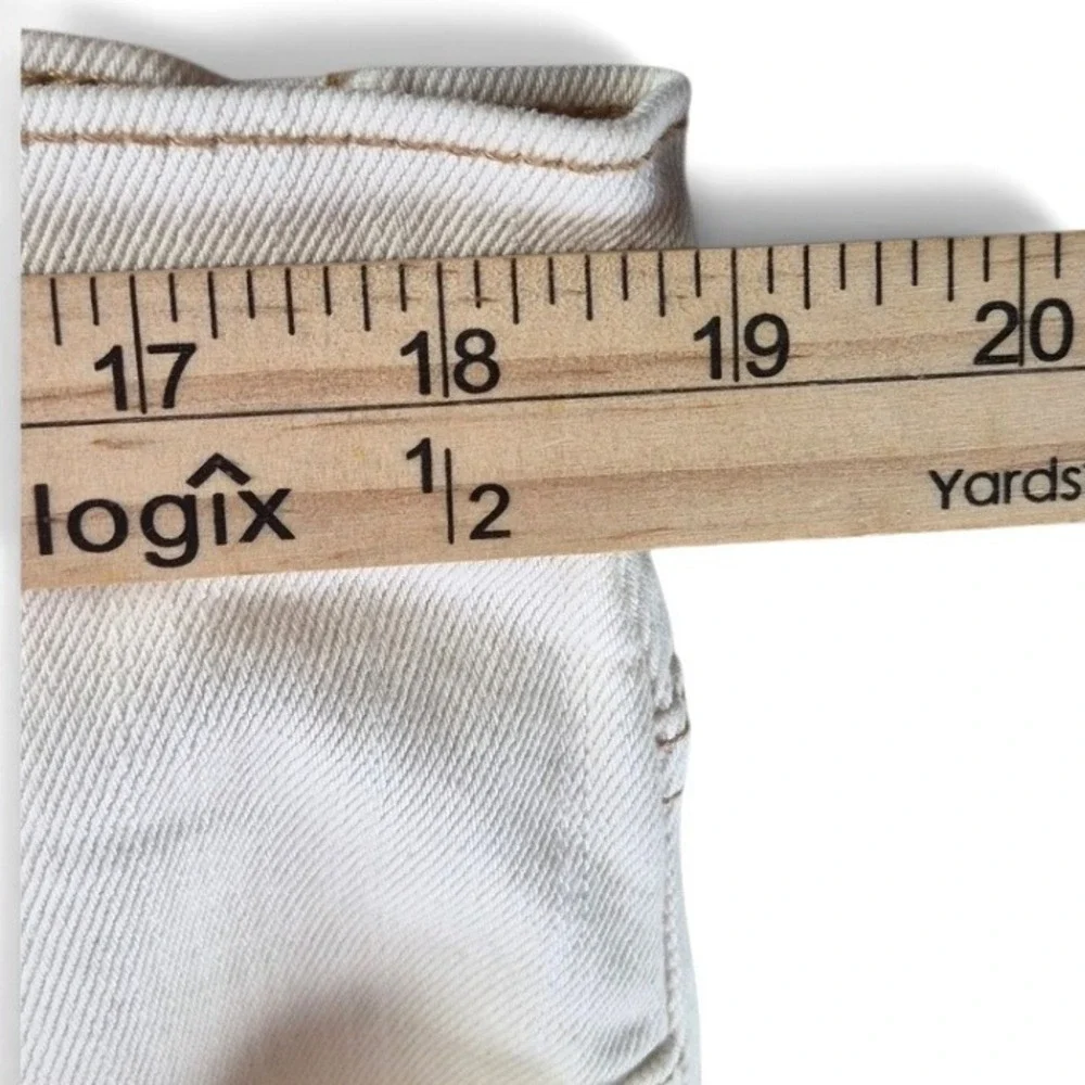 Goodfellow & Co Straight Jeans Mens 38x30 Cream NWT Coolmax Distressed Off-White